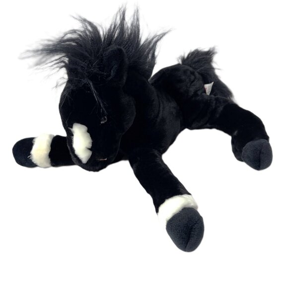 Toys R Us 2003 Black Stallion White trim Retro Y2K Plush EUC - Picture 2 of 11